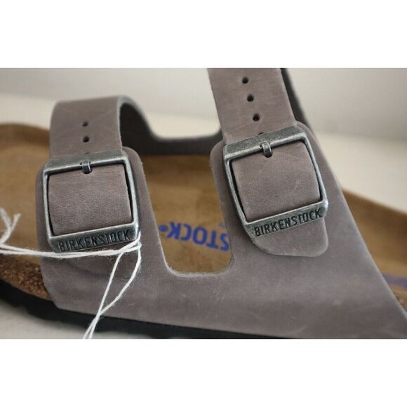 Birkenstock Women Sz 5 Faded Khaki Arizona Soft Footbed Oiled Leather Sandal - Picture 6 of 9